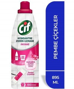 Cif Konsantre Zemin Uzmanı Fayans Pembe Çiçekler 8... - Görsel 1