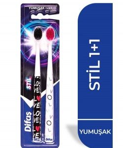 Difaş Stil Yumuşak 1+1 Diş Fırçası - Görsel 1