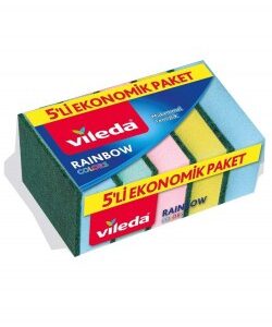 Vileda Bulaşık Süngeri Rainbow 5li - Görsel 1